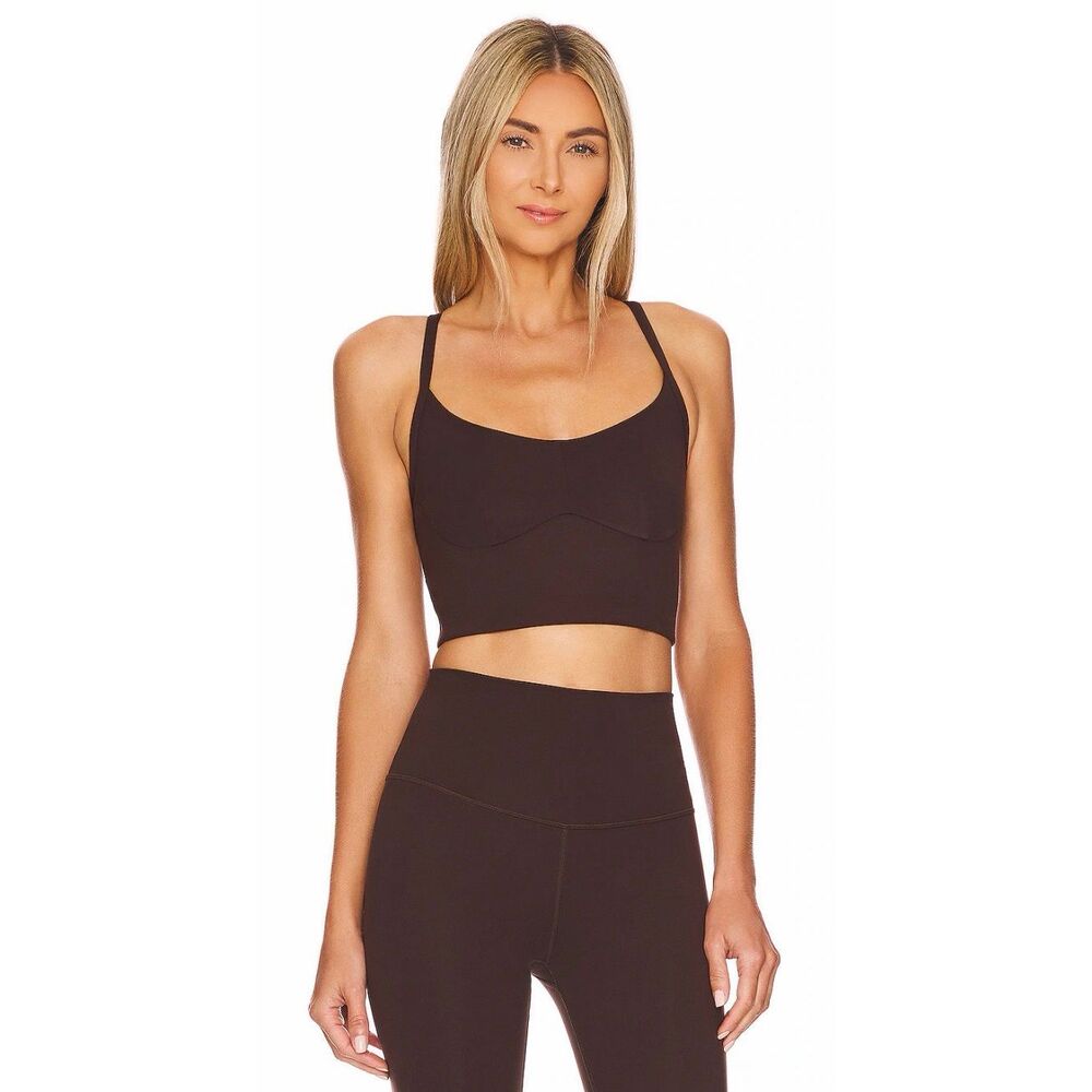 Varley Sleek Black Crop Top